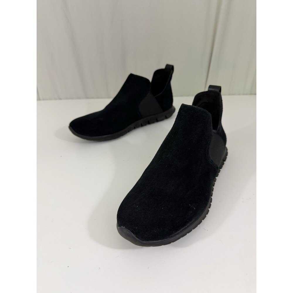 COLE HAAN Women's ZeroGrand Black Suede Slip-On Bootie Sz 8 US Sporty Chelsea